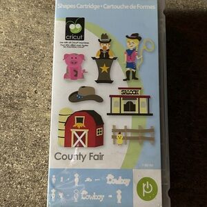 Cricut County Fair Shapes Cartridge with Pink, Red, and Brown Designs